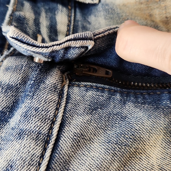 Free People Super Rare Unique Tie Dye Bleach Dirty Wash Jeans Size 29 Paintbrush - Picture 10 of 16